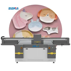 Terlaris serbaguna 1610 CMYKW + pernis UV Flatbed Inkjet Format besar Printer untuk akrilik casing telepon PVC kartu pena Golf