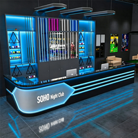 Comptoir de réception de style industriel pour hôtel Esports, KTV et bar de nuit avec éclairage LED
