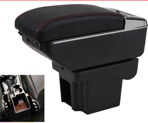 Caja de cuero PU con diseño de movimiento para coche Chevrolet, compartimento central de diseño de deslizamiento de <span class=keywords><strong>Rusia</strong></span>, color negro, con USB - Product Image 1