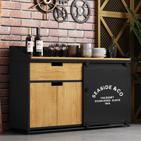Console de restaurant rétro de grande capacité, armoire, buffet, buffet avec porte coulissante
