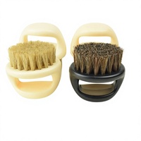 Brosse à barbe de polissage en forme de fer à cheval, en crin de cheval et poils de sanglier, dépoussiéreur annulaire pour poils rebelles, objet culturel portatif