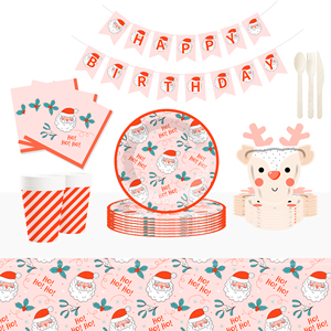 Juego de Vajilla Navideña Creativa DAMAI, Incluye Platos, Vasos y Servilletas de Papel con Forma de Ciervo para Decoración de Mesa de Fiesta Navideña - Product Image 1