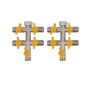 Connecteur de compteur de gaz à 4 points de type personnalisé, <span class=keywords><strong>vanne</strong></span> en laiton à 3 voies, 1 entrée 2 sorties, <span class=keywords><strong>vanne</strong></span> de gaz pour cuisinière à gaz - Product Image 5