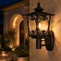 Lanterne murale extérieure européenne avec cadre ovale décoratif pour l'éclairage des jardins de villas