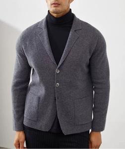 NARI 2025 طقم بدلة رجالي عالي الجودة من الكشمير والصوف المحبوك، سترة بلون سادة دافئة وناعمة وأنيقة لأسلوب رجال الأعمال - Product Image 6