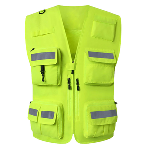 Produit phare : Gilet de sécurité haute visibilité ANSI Classe 2 en polyester léger et durable avec bande réfléchissante, ajustement confortable pour les tâches professionnelles - Product Image 1
