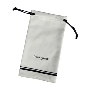 Custom Logo Soft Microfiber Anti Dust Eyeglasses Package Bag Drawstring Perfume Storage Pouch Sunglasses Pouch Bag