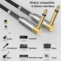 Kabel Audio Gitar ODM 6.35mm TS Mono Male-Male dengan Pelindung Foil, Konduktor Tembaga, Jaket PVC, Peredam Kebisingan, Tahan Lama untuk Speaker dan Mixer