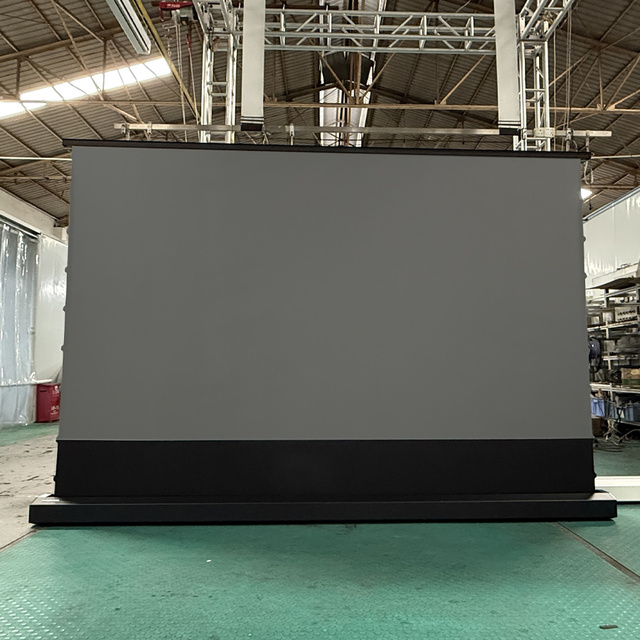 SCREEN PRO 92-150 Inch ALR Black Diamond Motorized Floor-Rising Ambient Light Rejecting ALR Projector Screen for 4K Home Theater