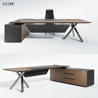 Bureau de direction modulaire en forme de L, de luxe, moderne, ergonomique, convertible, écologique, durable, en MFC et MDF, résistant à l'eau, pour PDG