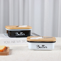 Boîte à beurre hermétique rectangulaire en fer au design moderne avec couvercle et couteau pour cuisine domestique