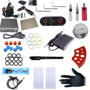 newest Tattoo kits With 1 Coil Tattoo Guns 1 rotary machine 1mini Power Supply Complete Tattoo Set for student Customizable