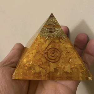 New Citrine Orgone Pyramid Manifest Abundance and Positive Energy Orgone Pyramids Gemstone with Citrine Home Decor & <b>Gift</b> - Product Image 1