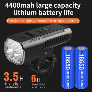 Phare avant de vélo de route LED de haute qualité en ABS, 1000 lumens, 4400 mAh, klaxon 130 dB, <span class=keywords><strong>recharge</strong></span> USB - Product Image 5