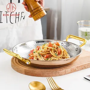 Dụng Cụ Nấu Ăn Ba Lớp Bằng Đồng Chảo Chiên Hải Sản Chống Dính Chảo Paella Nhà Bếp Nhà Hàng Bằng Thép Không Gỉ