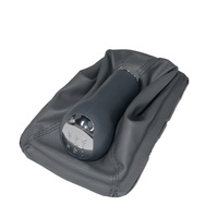 Pommeau de levier de vitesse de voiture chromé noir de taille standard avec soufflet de botte en cuir Ensemble de cache-poussière à levier de Transmission manuelle à 5 vitesses