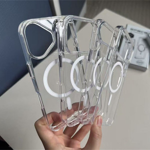 Funda protectora para móvil anticaída galvanizada magnética de espacio de acrílico transparente para <span class=keywords><strong>Iphone</strong></span> <span class=keywords><strong>iPhone</strong></span> 17 Air Pro Max - Product Image 3