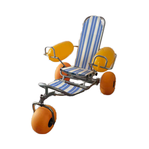 Silla de ruedas de playa de arena flotante plegable de acero inoxidable para todo terreno, ayudas para caminar para viajes al aire libre - Product Image 1