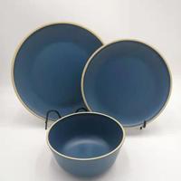 Veweet — service de vaisselle en mélamine, ensemble de vaisselle en mélamine avec impression personnalisée, lavable au lave-vaisselle, 12 pièces