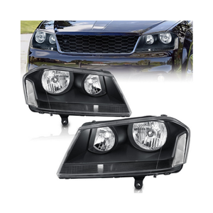 Remplacement de phares halogènes chauds Chrome noir pour 2008-2014 <span class=keywords><strong>Dodge</strong></span> <span class=keywords><strong>Avenger</strong></span> gauche + droite CH2502215 conducteur + côté passager - Product Image 2
