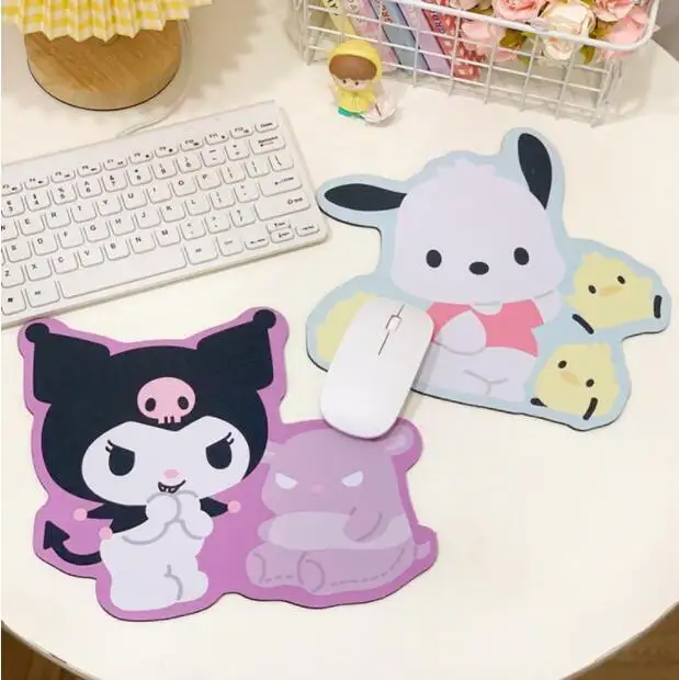 Ruunjoy Kawaii Sanrioed Mijn Melodie Kuromi Nieuw Patroon Creatieve Onregelmatige Pad Desktop Notebook Anti-Slip Toetsenbord Muismat