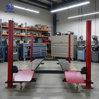 Elevador de Estacionamiento para Autos BOJINSI BJS2202, Resistente, de 4 Postes, Accionamiento Hidráulico, Capacidad de 4T, Altura de Elevación de 1600 mm, Plataforma Doble