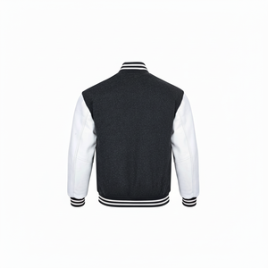 Vente en gros Veste universitaire Hip Hop vierge Corps en laine personnalisé et manches en cuir blanc Vestes Letterman de baseball - Product Image 1