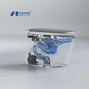 HANMEI <strong>Blue</strong> Wc Floor Mounted Intelligent Foam Siphonic Automatic Flush Ceramic Smart <strong>Toilet</strong> - Product Image 5