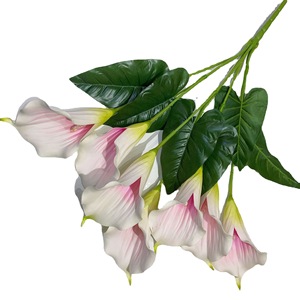 YIWU barato al por mayor 7 cabezas ramo amarillo <span class=keywords><strong>flores</strong></span> artificiales Calla Lily <span class=keywords><strong>flores</strong></span> para evento Fiesta boda decoración - Product Image 5