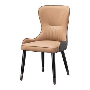 Modern Minimalist Dining Chair With <b>Backrest</b> Light Gray Brown Color For Home Restaurant Hotel Use JKS - Product Image 3
