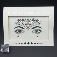 Autocollant adhésif corporel en cristal acrylique 3D temporaire, étanche et écologique pour maquillage féminin, idéal pour fêtes et festivals (vente en gros)