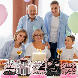 8 قطع من زينة حفلات التقاعد، مركز طاولة على شكل خلية نحل، زينة طاولة ذهبية وردية لحفلات التقاعد السعيدة - Product Image 4