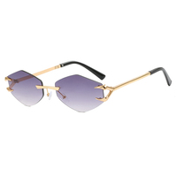 Twooo S030 Lunettes de soleil femme tendance sans monture en métal coloré irrégulier