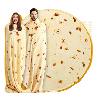 Manta de Franela con Diseño Divertido de Panqueque Volador y <span class=keywords><strong>Pizza</strong></span>, Estilo Europeo Americano, para Aire Acondicionado, Venta al Por Mayor. - Product Image 1