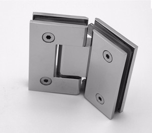 Charnière de douche en laiton massif à fermeture douce pour porte de salle de bain en verre, support d'angle à 135 degrés, charnières pivotantes mur-à-verre sans cadre pour bureau - Product Image 3