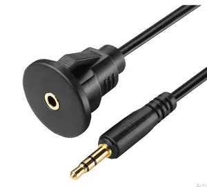 Kabel ekstensi dasbor laki-laki ke Perempuan Stereo 3.5mm hitam