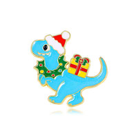 Épinglette en émail de dinosaure pterodactyle, tyrannosaure, dragon à long cou, chapeau rouge, cadeau de Noël, badge de revers, dragon volant, broche mignonne