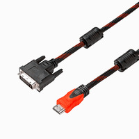 Pour vers DVI haute définition 4K câble 1.5m adaptateur audio TV interchangeable rouge noir maille tressée veste en PVC