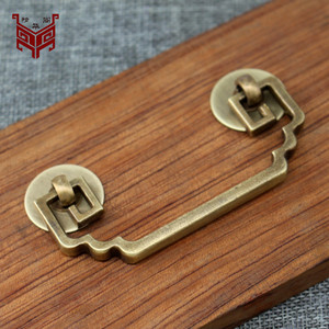 Chinese Style Antique Bronze Drawer Handle Bar Shape Solid <b>Copper</b> Furniture Accessory Durable - Product Image 1