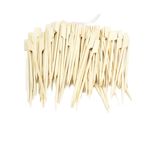 Jimao 100Pcs Dùng Một Lần Cấp Thực Phẩm Tre Mái Chèo Xiên 5.9in Các Loại Kích Thước Phẳng Kebab Xiên Cho BBQ Bộ 100 Thịt Xiên - Product Image 4