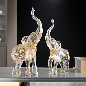 Résine époxy Folk Art Sculpté Éléphant Ornement Moderne Lumière De Luxe Cave À Vin Creative Bureau Jixiang Cadeau - Product Image 2