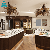 Présentoir à lunettes en bois écologique à grain naturel, vitrine pour lunettes de soleil, décoration intérieure pour boutique de détail, élément LED