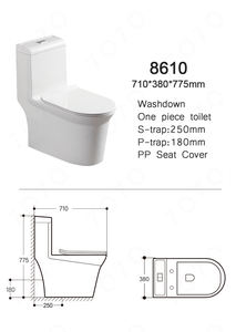 Comode – toilettes sanitaires S piège à eau placard à eau, toilettes, toilettes, toilettes, une pièce - Product Image 6