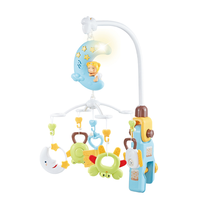 Rotating Bed Bell Music Sleep Soothing Light Musical Hanging Toys Baby Mobile for Crib and Car Seat