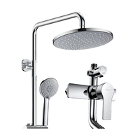 ARROW Ensemble de robinet de douche à effet pluie en laiton chromé moderne Mélangeur d'eau à colonne en acier inoxydable poli Style classique pour salle de bain