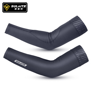 SULAITE Mangas de brazo refrescantes con protección solar UV para ciclismo al aire libre, cubre codos unisex para adultos, color sólido - Product Image 3