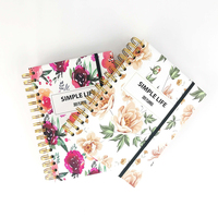 Journal en spirale à couverture rigide annuelle avec impression florale vintage personnalisée en gros planificateur de soins personnels de gratitude pour l'étude