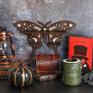 Chunlei etagères en bois Moth Hamsa main loup cristal rustique en bois chat lune étagères - Product Image 1