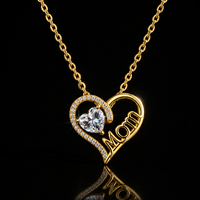 Pendentif Cœur en Argent Sterling 925 Plaqué Or 18K avec Moissanite Couleur D VVS1 Certifié GRA, Cadeau Fête des Mères pour Femme, Collier