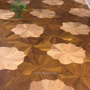 Art Design Revêtement de sol modulaire en chêne, noyer, teck, en forme de lotus de haute qualité Parquet de luxe Parquet en bois massif d'ingénierie - Product Image 1